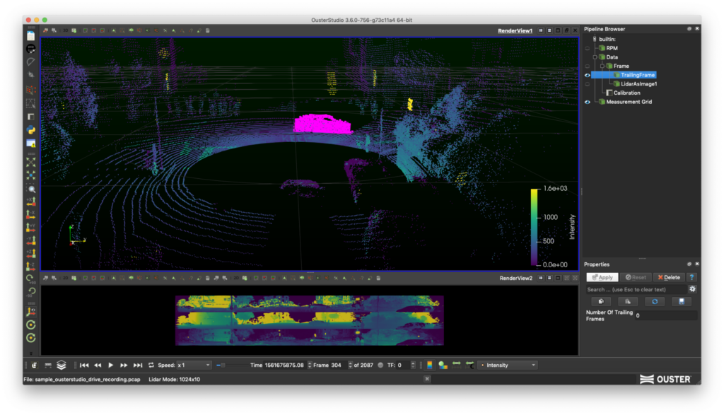 Ouster studio analyzing lidar data