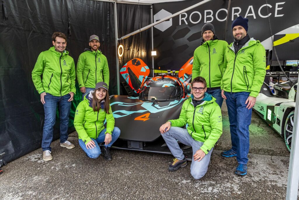 A picture of the winning team at the race in France